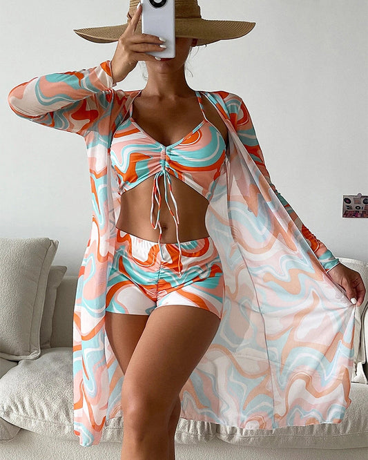 Lynor™ | Laluna – 3-Piece Printed Bikini Set for Effortless Summer Style