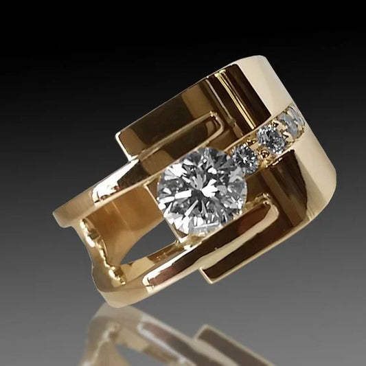 Lynor™ | Vintage gold-plated zirconia ring