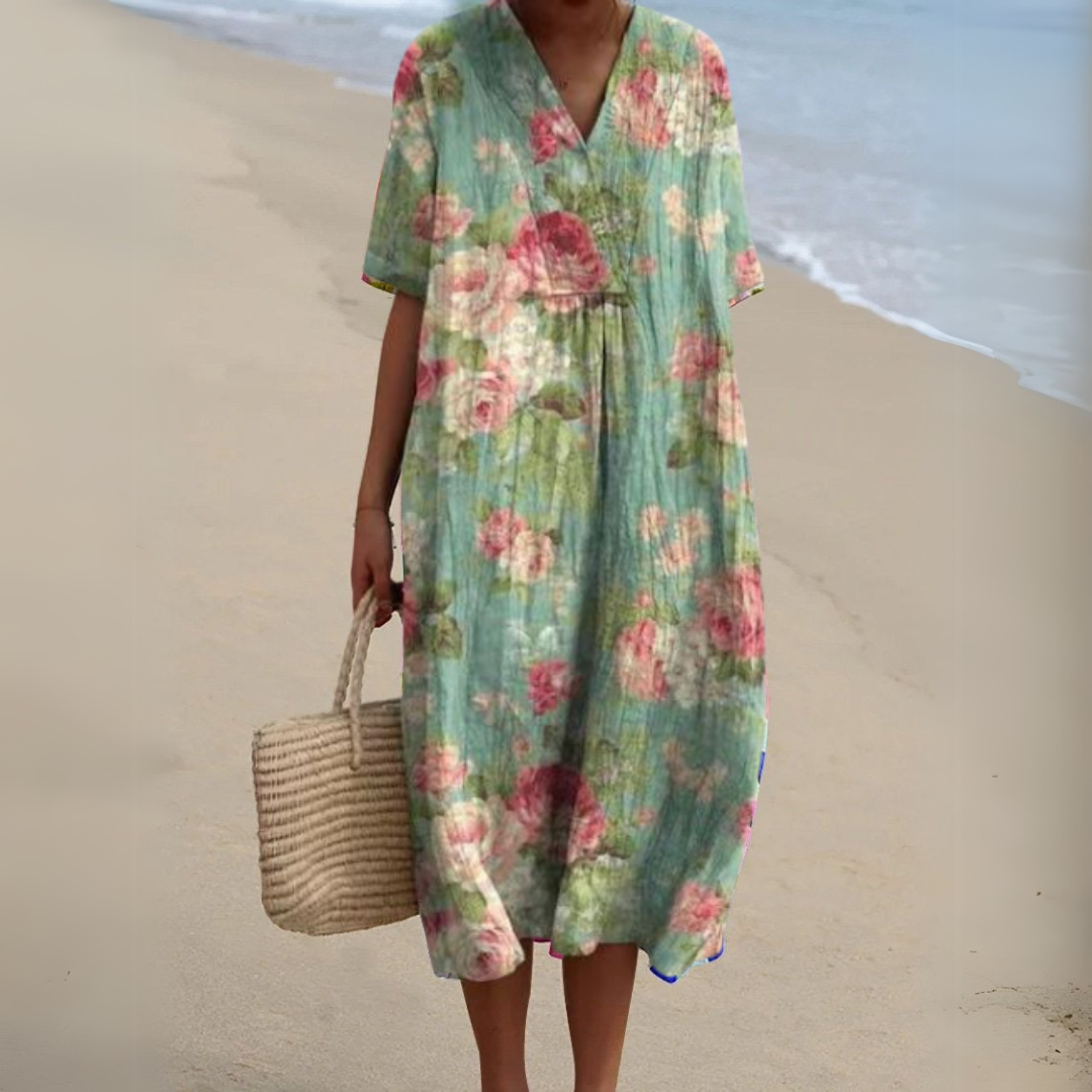 Lynor™ | Elegant Floral Dress – Graceful Blooms, Timeless Style