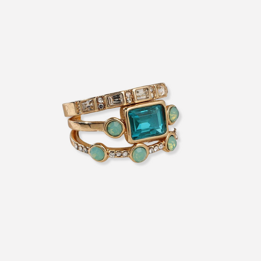 Lynor™ | Vintage Blue Crystal Ring Set