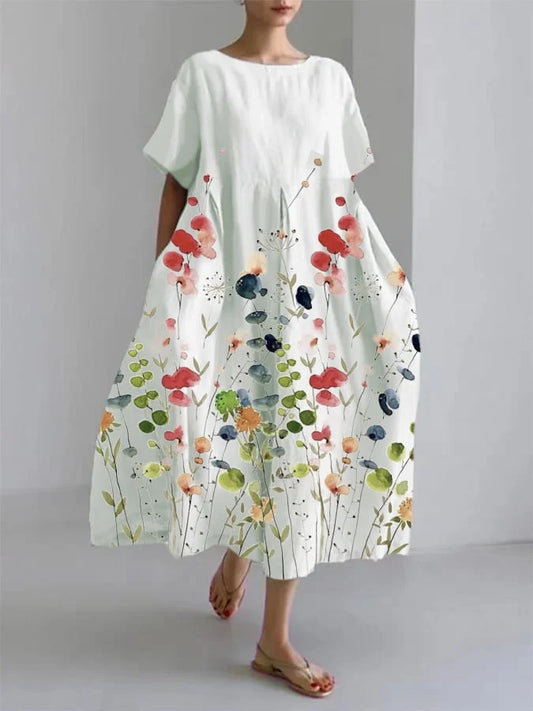 Lynor™ Cute Floral Print Dress – Sweet, Soft & Stylish