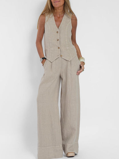 Lynor™ | Vest & Palazzo Pants Casual Set