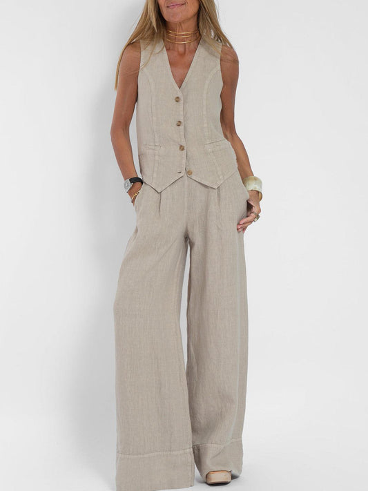 Lynor™ | Vest & Palazzo Pants Casual Set