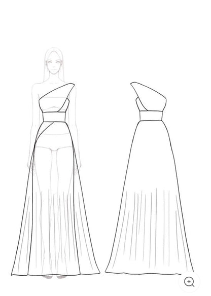 Lynor™ | One-Shoulder Pleated Evening Dress