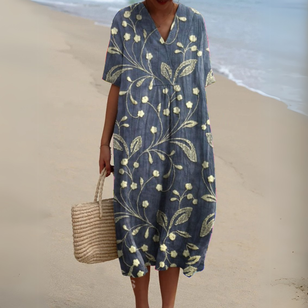 Lynor™ | Elegant Floral Dress – Graceful Blooms, Timeless Style