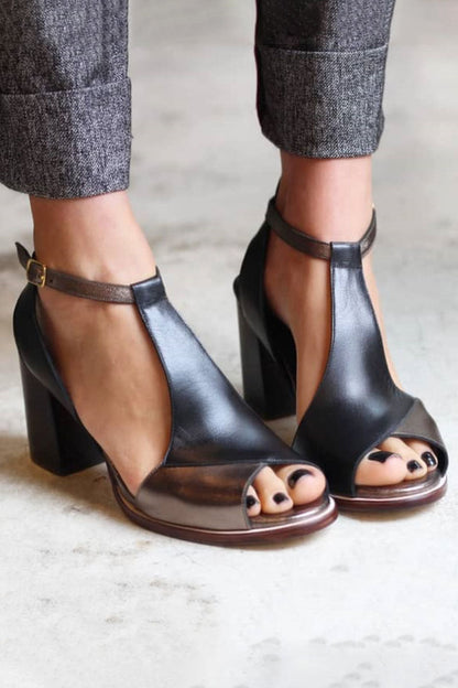 Lynor™ | Black Open-Toe Heels – Timeless Elegance with a Modern Edge