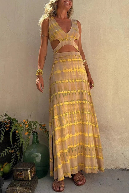 Lynor™ | Long Dress Slit & Cut-Out Details