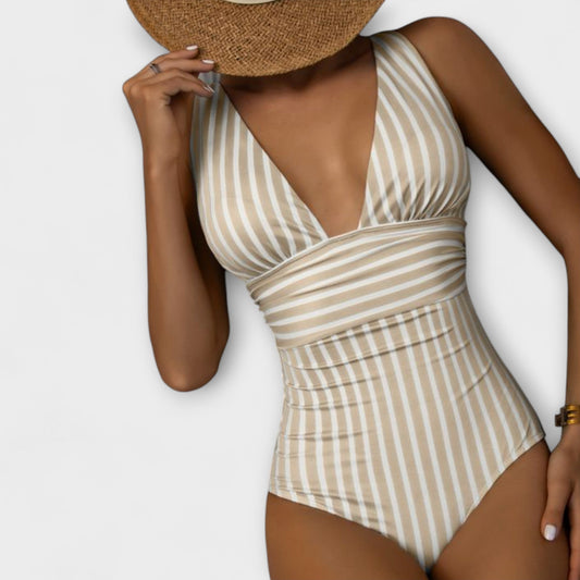 Lynor™ | Striped One-Piece Swimsuit for Effortless Elegance