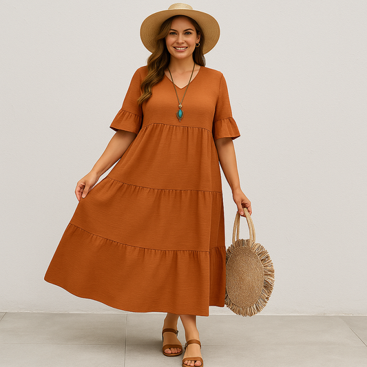 Lynor™ | V-Neck with Belly Coverage Dress