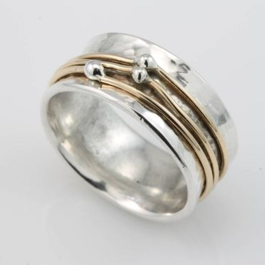 Lynor™ | Silver Ring with Vintage Gold Finish