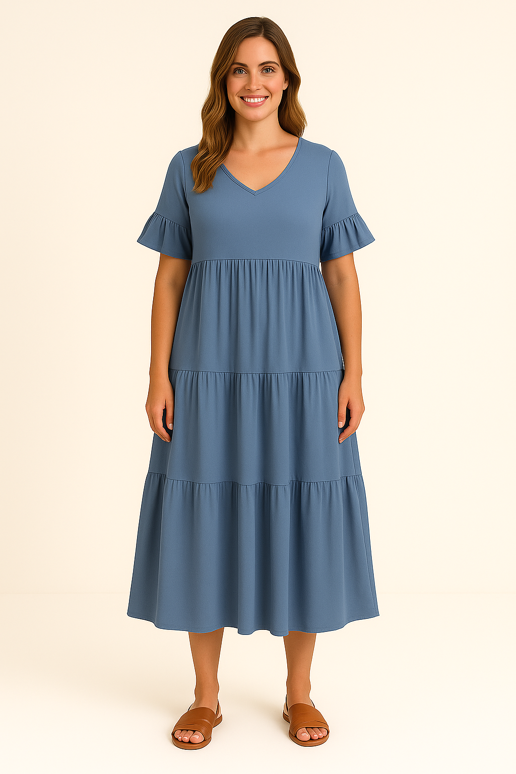 Lynor™ | V-Neck with Belly Coverage Dress