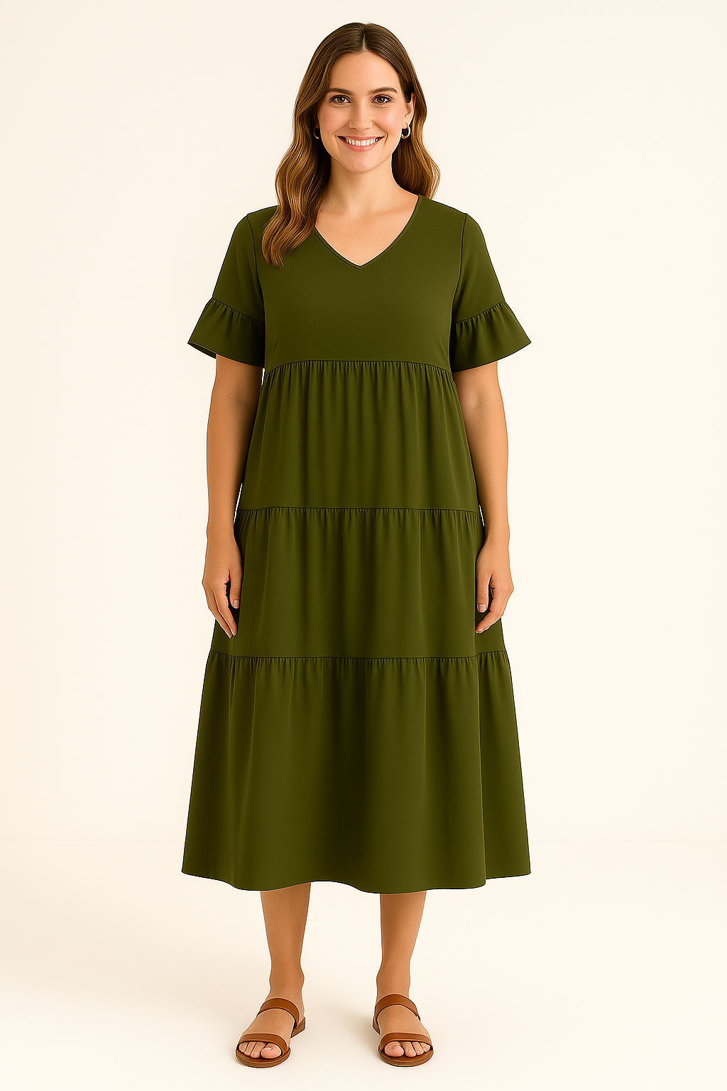 Lynor™ | V-Neck with Belly Coverage Dress