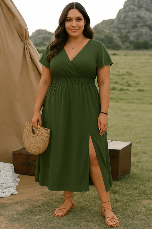 Lynor™ | V-Neck with Belly Coverage Dress