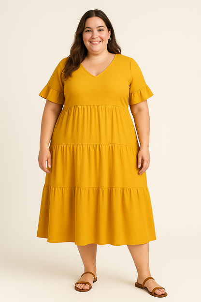 Lynor™ | V-Neck with Belly Coverage Dress