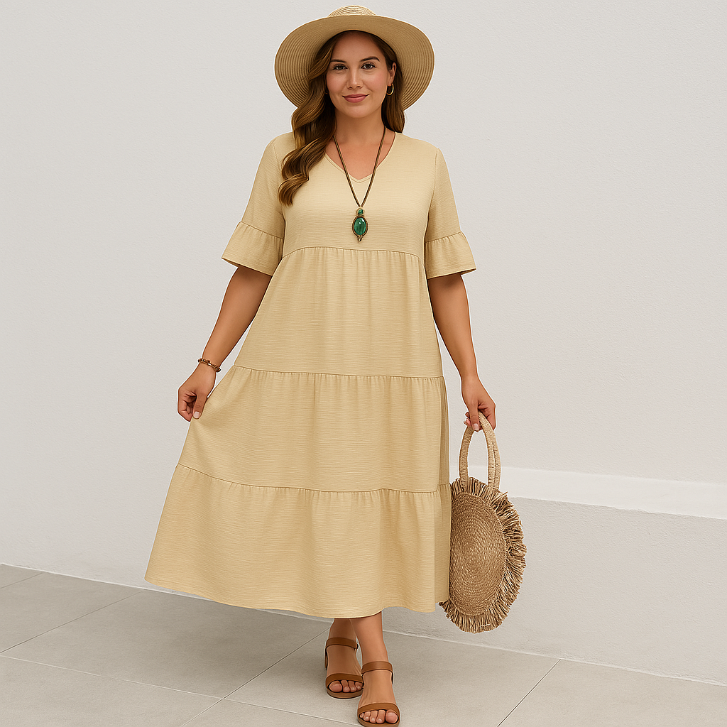 Lynor™ | V-Neck with Belly Coverage Dress