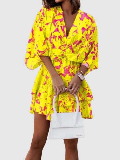 Lynor™ | Satin Floral Dress