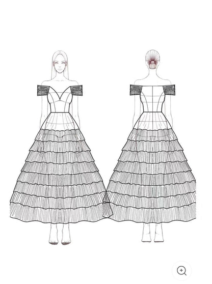 Lynor™ | Off-Shoulder Mesh Evening Dress