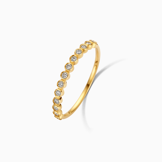 Lynor™ | Diamond Fan Ring – Radiant 14K Gold with Sculptural Sparkle