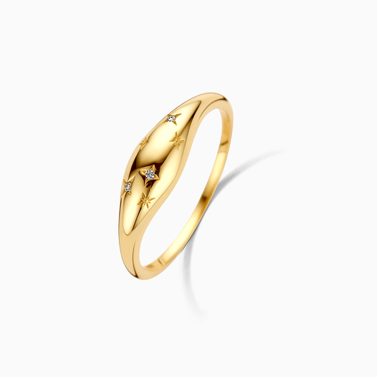 Lynor™ | Sculpted 14K Gold with Radiant Diamond Detail