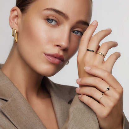 Lynor™ | Rock Solid Ring – Bold 14K Gold with a Sculpted Edge