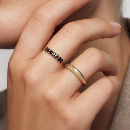 Lynor™ | Rock Solid Ring – Bold 14K Gold with a Sculpted Edge