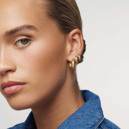 Lynor™ | Rue Statement Hoops – Bold 18K Gold Elegance with a Sculptural Edge