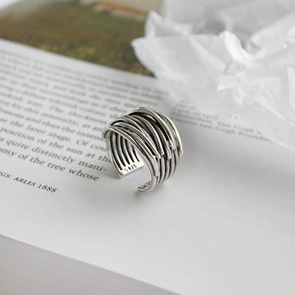 Lynor™ | Adjustable Layered Silver Ring