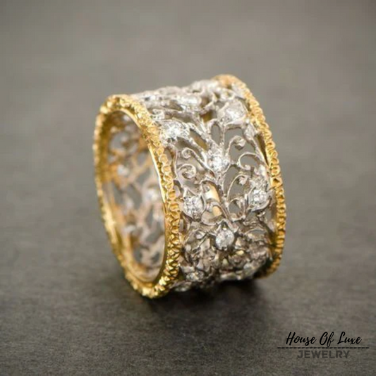 Lynor™ | Vintage Zirconia Ivy Ring – Nature-Inspired Elegance with Timeless Sparkle