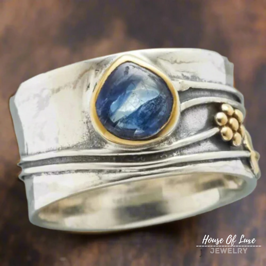 Lynor™ | Bohemian Gemstone Meditation Ring – Spiritual Balance with Artistic Charm