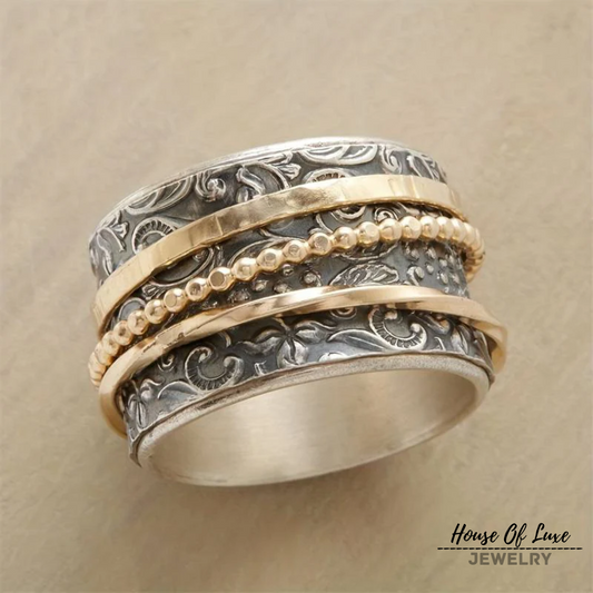 Lynor™ | Radiance – Vintage Gold & Silver Ring with Timeless Shine