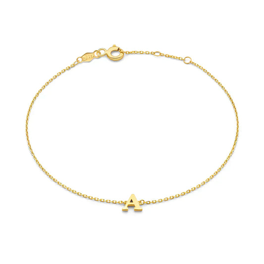 Lynor™ | Vita Signa Initial Bracelet – Personalized 14K Gold with Elegant Simplicity