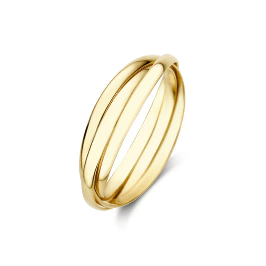 Lynor™ | Léna Trielle Ring – Elegant 14K Gold with a Modern Trio Design