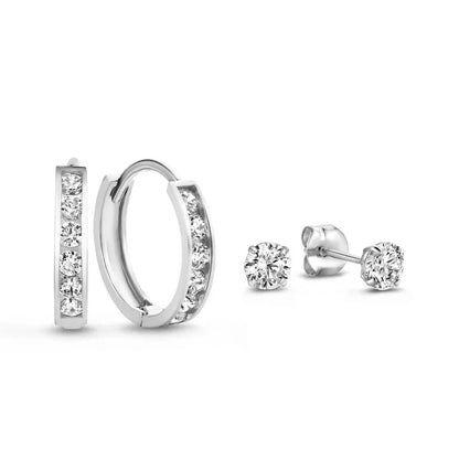 Lynor™ | Dara Brillane Earring Set – Sparkling 14K Gold with Radiant Elegance