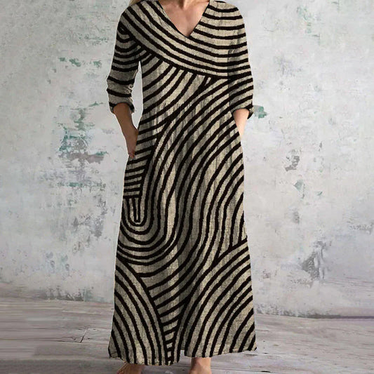 Lynor™ | Vintage Striped Maxi Dress
