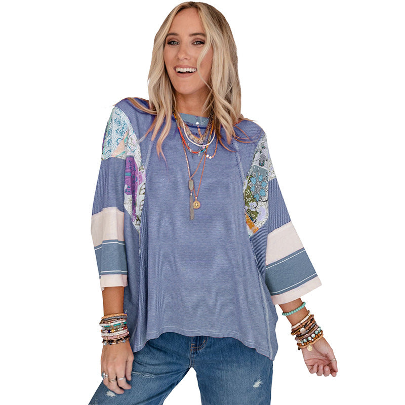 Lynor™ | Lightweight Patchwork Batwing Top