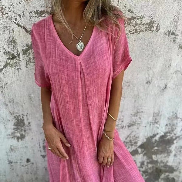 Lynor™ | Draped V-Neck Dress for Effortless Charm