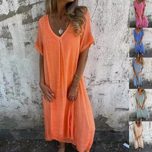 Lynor™ | Draped V-Neck Dress for Effortless Charm