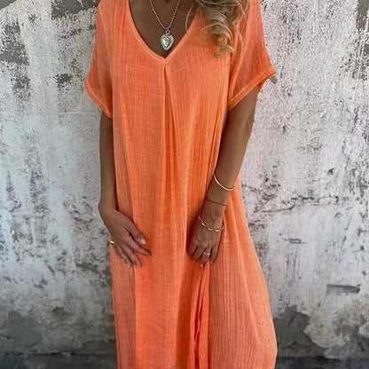 Lynor™ | Draped V-Neck Dress for Effortless Charm