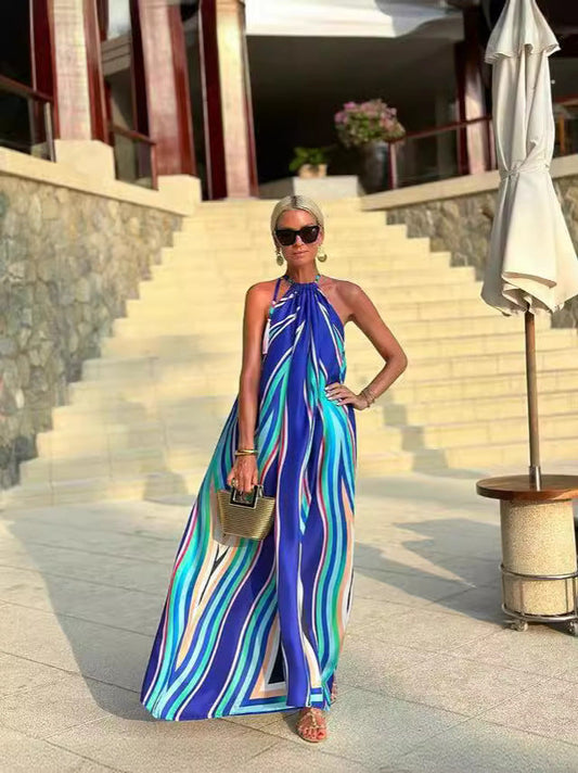 Lynor™ | Halter Maxi Dress with Graceful Silhouette