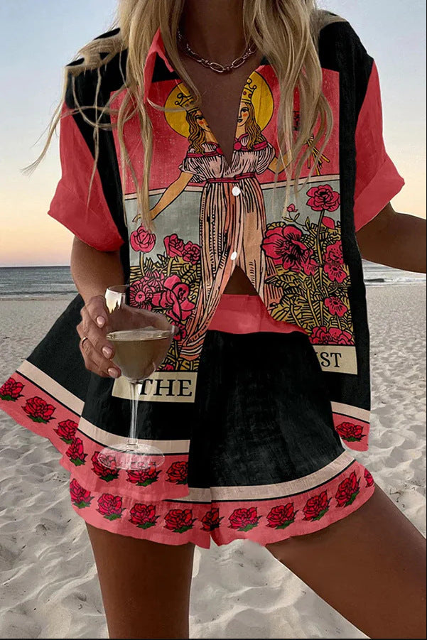 Lynor™ | Virgin Pink Linen Short Sleeve Top