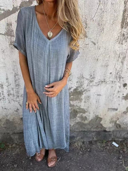 Lynor™ | Draped V-Neck Dress for Effortless Charm