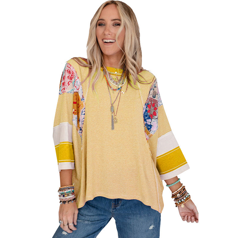 Lynor™ | Lightweight Patchwork Batwing Top