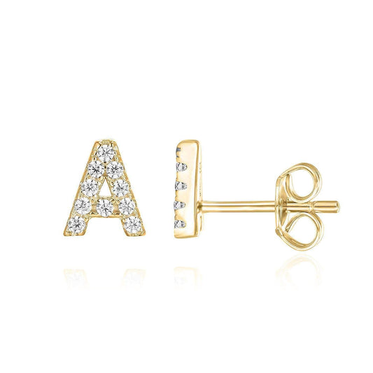 Lynor™ | Initial Earring – Personalized 16K Gold with Timeless Elegance