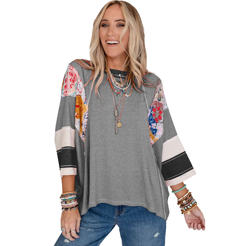 Lynor™ | Lightweight Patchwork Batwing Top