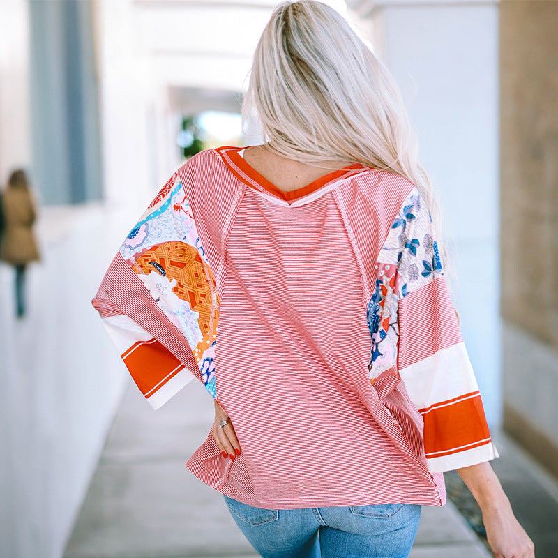 Lynor™ | Lightweight Patchwork Batwing Top