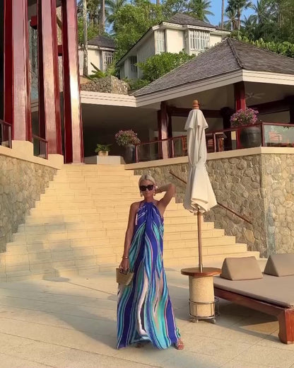 Lynor™ | Halter Maxi Dress with Graceful Silhouette