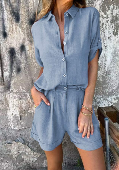 Lynor™ | Breezy Linen Set – Lightweight Comfort with Effortless Style