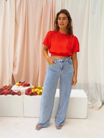 Lynor™ | Cropped Blouse – Modern Cut, Effortless Edge