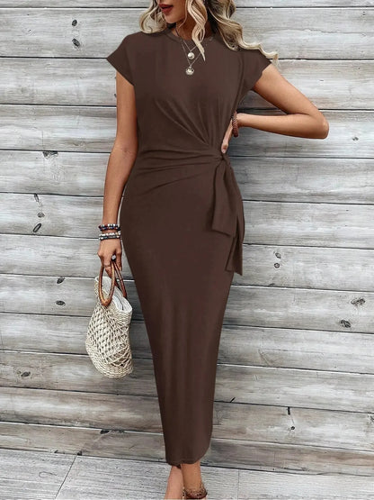 Lynor™ | Striped Tie-Waist Maxi Dress with Elegant Summer Ease