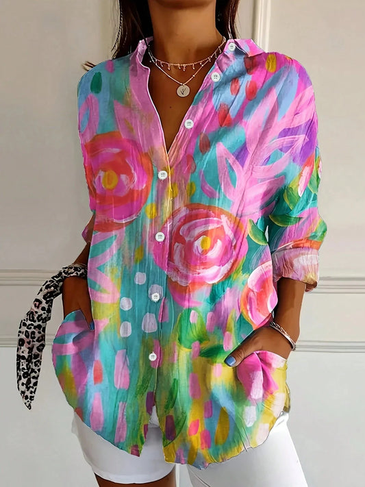 Lynor™ | Colourful Blouse with Playful Print
